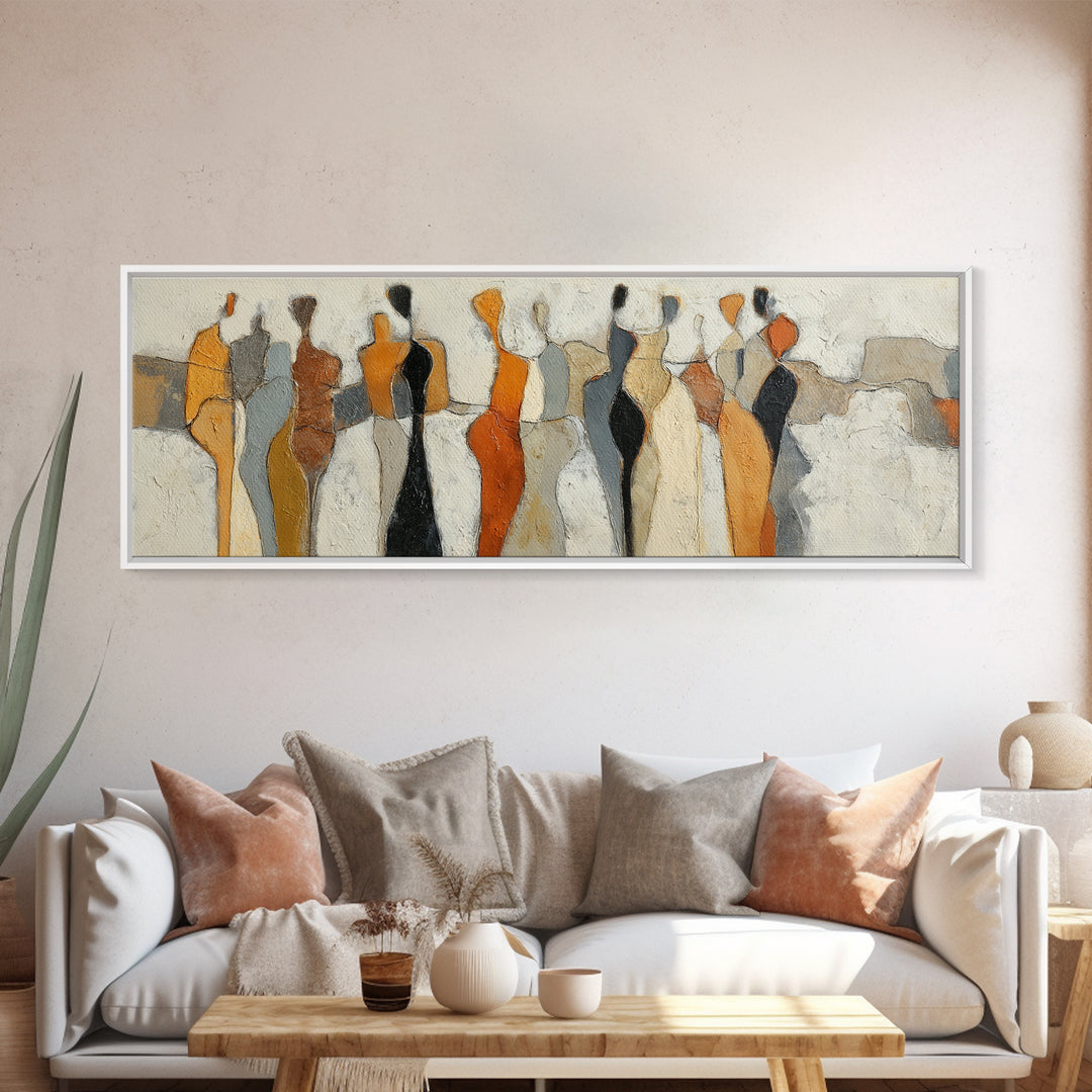 Abstract Family Figures Canvas Print, Line Art, Fine Art Print, Living Room Decor, Fine Art, Line, Wall Decor, Custom Portrait, LIN-3x1-40