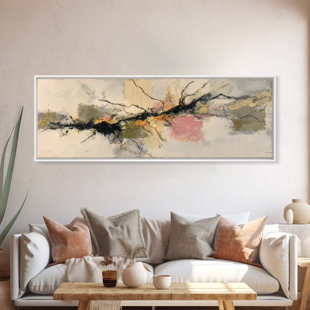 Botanical Branch Drawn Canvas Print, Line Art, Printable Art, Living Room Decor, Line, Gallery Wall Art, Portrait from Photo, LIN-3x1-43