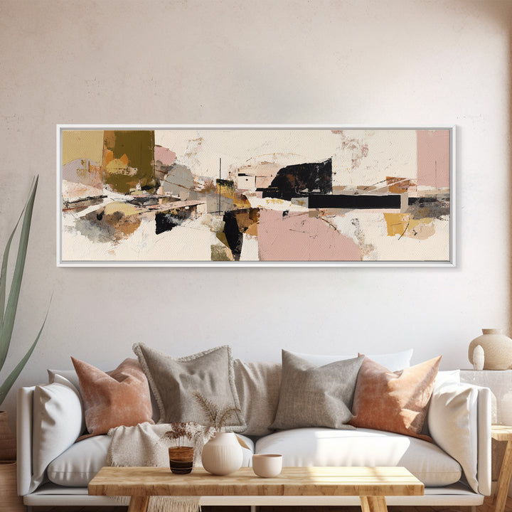 Line Art Shell and Coastal Forms Framed Canvas Print, Line Art, Printable Wall Art, Living Room Decor, Fine Art, Line, LIN-3x1-55