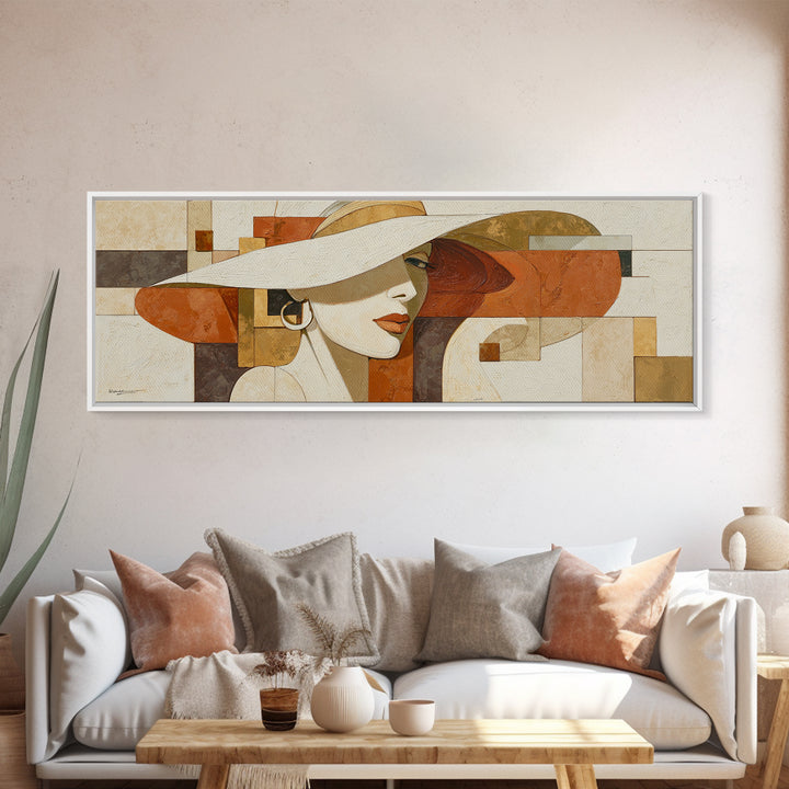 Line Drawing of a Woman Framed Canvas Print, Line Art, Digital Wall Art, Living Room Decor, Fine Art, Line, Minimalist Wall Art, LIN-3x1-59