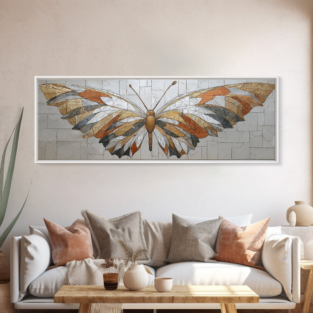 Line Art Butterfly Canvas Print, Line Art, Minimalist Decor, Living Room Decor, Fine Art, Line, Boho Wall Art, Wall Art Print, LIN-3x1-62