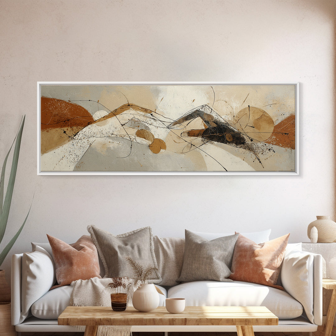 Two Hands Nearly Touching Framed Canvas Print, Line Art, Room Decor, Living Room Decor, Fine Art, Line, Digital Wall Art, LIN-3x1-69