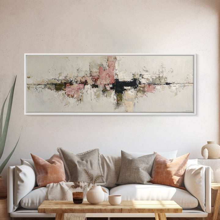 Single Line Couple Embracing Softly Framed Canvas Print, Line Art, Aesthetic Prints, Living Room Decor, Abstract Art, Line, LIN-3x1-90