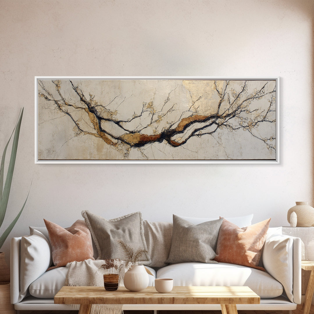Botanical Branch Drawn Canvas Print, Line Art, Canvas Print, Living Room Decor, Fine Art, Line, Modern Decor, Aesthetic Prints, LIN-3x1-91