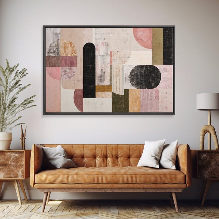 Minimal Eyes and Nose Composition Framed Canvas Print, Line Art, Modern Art, Living Room Decor, Abstract Art, Line, LIN-3x2-18