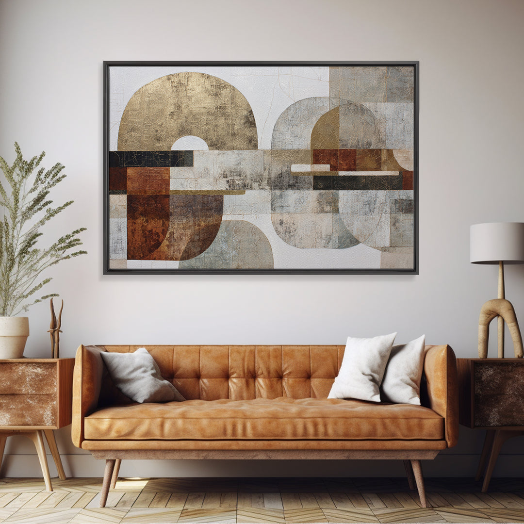 Line Art Shell and Coastal Forms Framed Canvas Print, Line Art, Decor, Living Room Decor, Abstract Art, Line, LIN-3x2-19