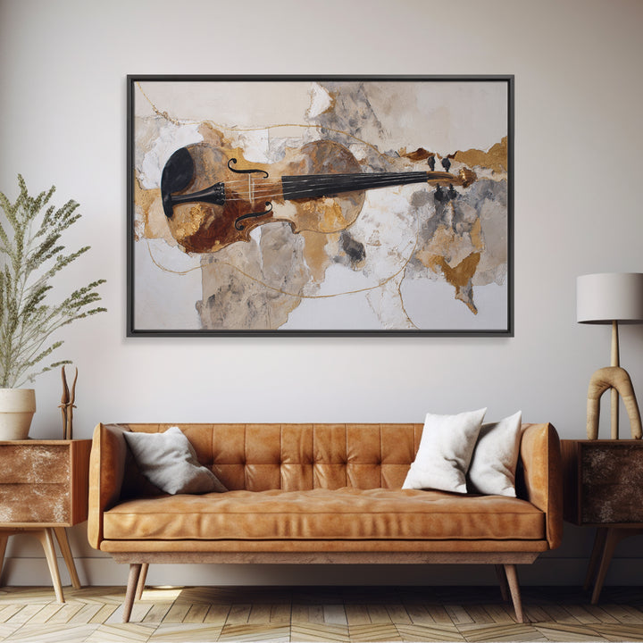 Single Line Violin and Bow Canvas Print, Line Art, Art Print, Living Room Decor, Abstract Art, Line, Printable Wall Art, LIN-3x2-3