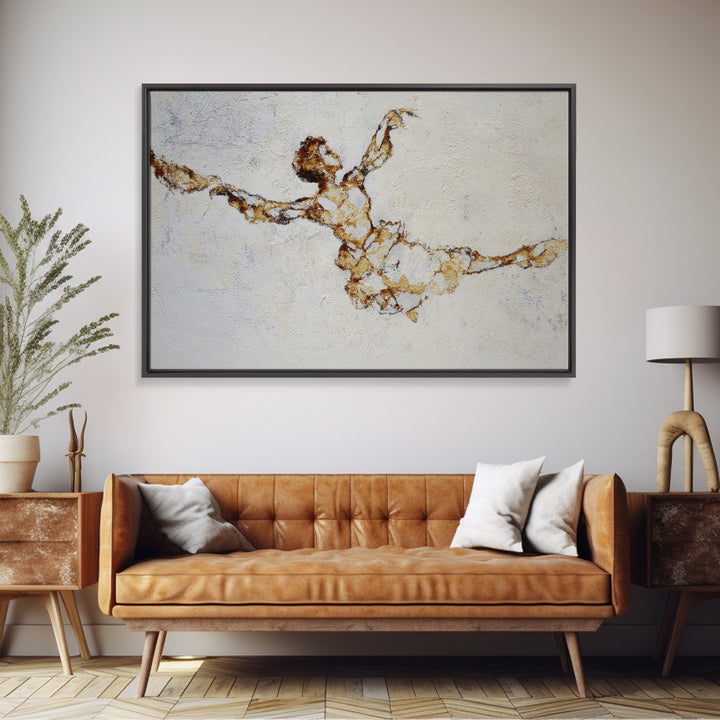Continuous Line Dancer Framed Canvas Print, Line Art, Digital Wall Art, Living Room Decor, Abstract Art, Line, LIN-3x2-35