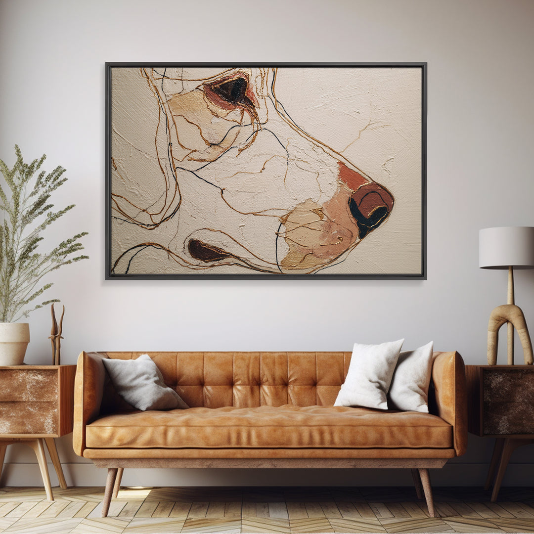 Continuous Line Dog Portrait Framed Canvas Print, Line Art, Room Decor, Living Room Decor, Fine Art, Line, Digital Wall Art, LIN-3x2-41