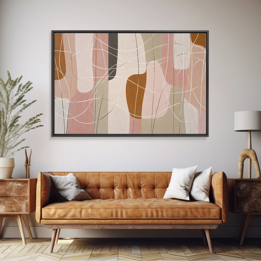 Continuous Line Dancer Framed Canvas Print, Line Art, Modern Art, Living Room Decor, Line, Neutral Decor, Fine Art Print, LIN-3x2-59