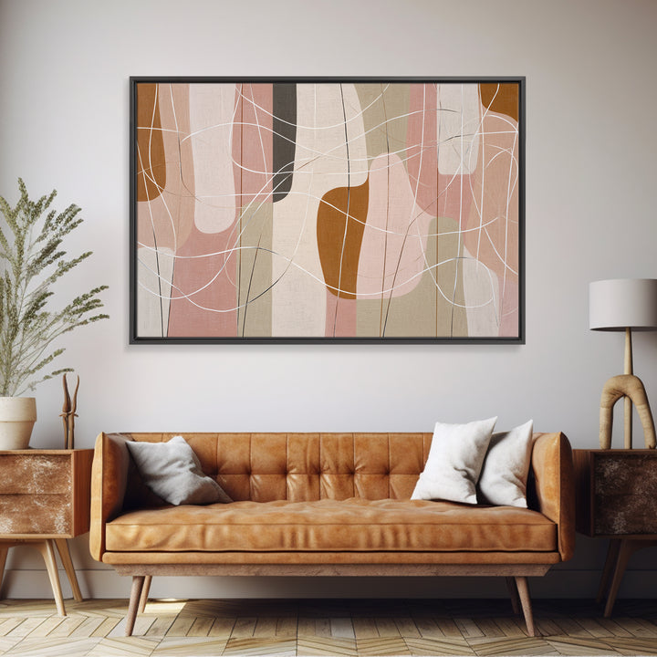 Continuous Line Dancer Framed Canvas Print, Line Art, Modern Art, Living Room Decor, Line, Neutral Decor, Fine Art Print, LIN-3x2-59