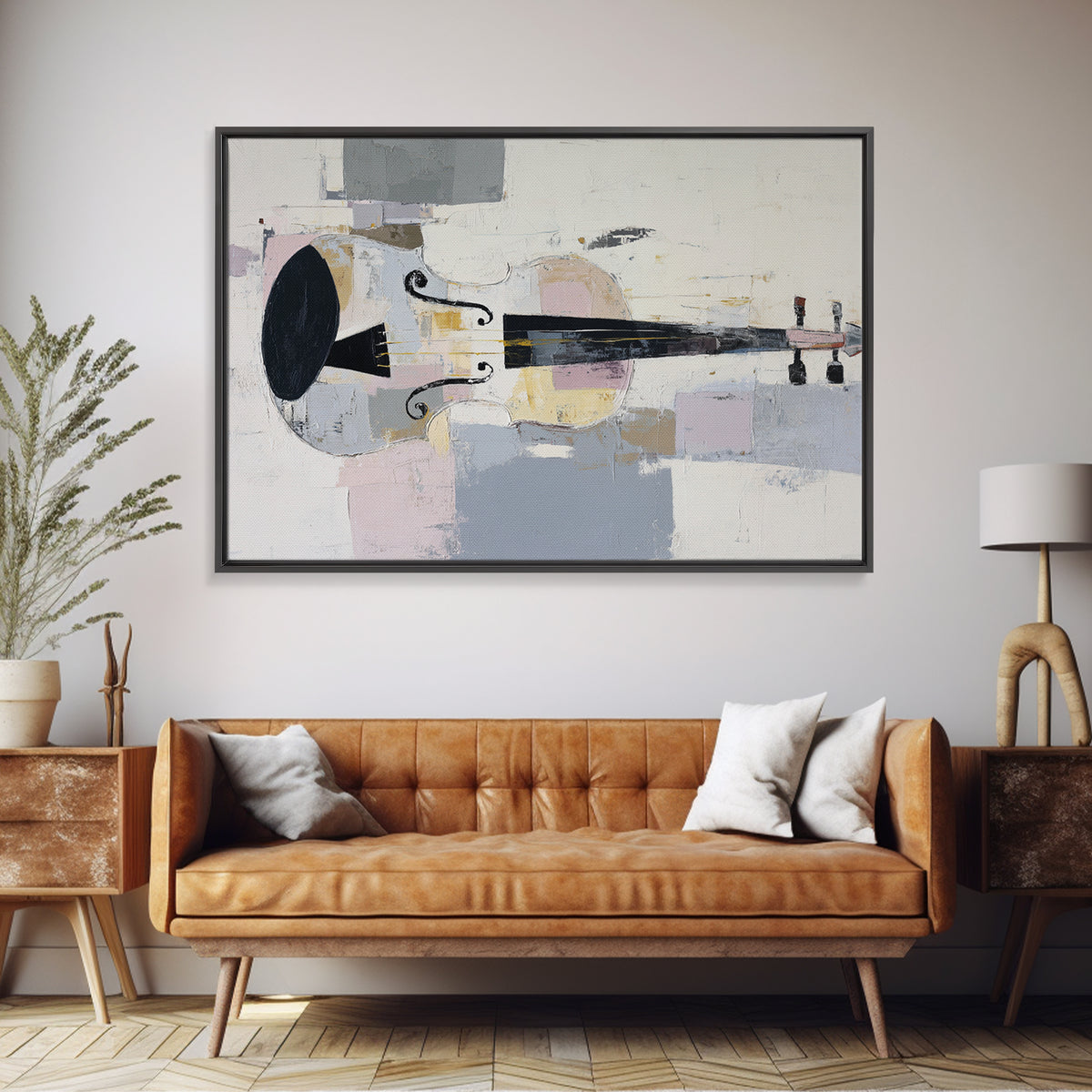 Face and Flower Blended into One Contour Framed Canvas Print, Line Art, Printable Wall Art, Living Room Decor, Fine Art, Line, LIN-3x2-60