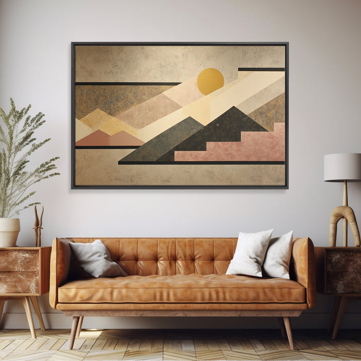 Black Line Mountains Canvas Print, Line Art, Living Room Art, Living Room Decor, Fine Art, Line, Art Print, Textured Painting, LIN-3x2-62