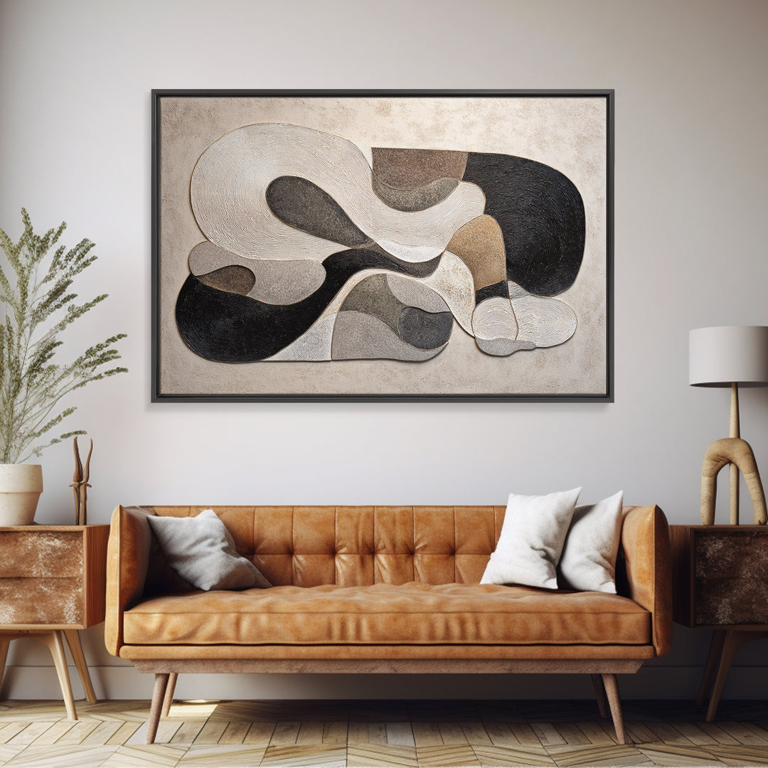 Abstract Vase and Flowers Framed Canvas Print, Line Art, Digital Wall Art, Living Room Decor, Line, Minimalist Wall Art, LIN-3x2-64