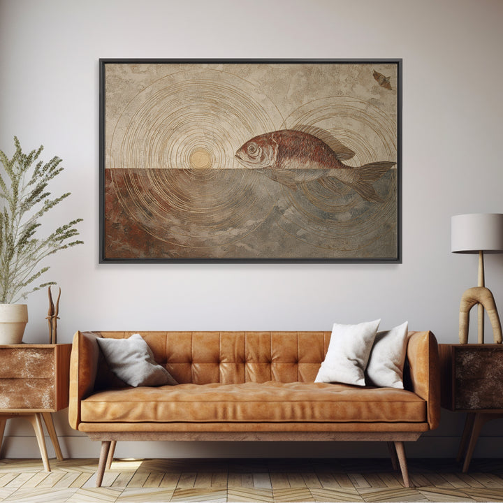 Continuous Line Fish Canvas Print, Line Art, Printable Art, Living Room Decor, Abstract Art, Line, Gallery Wall Art, LIN-3x2-72