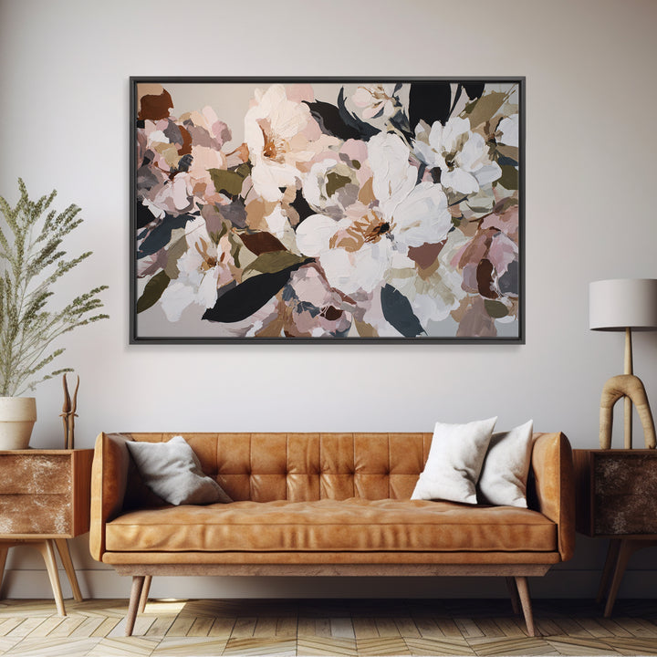 Face and Flower Blended into One Contour Canvas Print, Line Art, Wall Art Print, Living Room Decor, Line, Gallery Wall Set, LIN-3x2-84