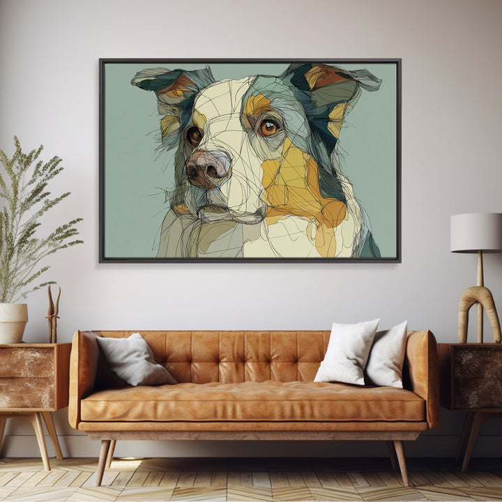 Continuous Line Dog Portrait Canvas Print, Line Art, Home Decor, Living Room Decor, Line, Modern Wall Art, Boho Wall Decor, LIN-3x2-89