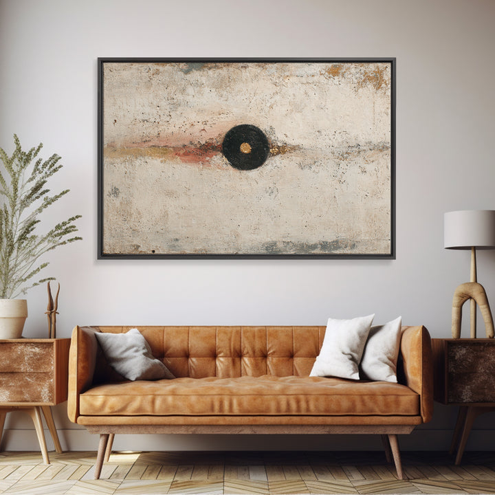 Minimal Eyes and Nose Composition Framed Canvas Print, Line Art, Gallery Decor, Living Room Decor, Abstract Art, Line, LIN-3x2-90