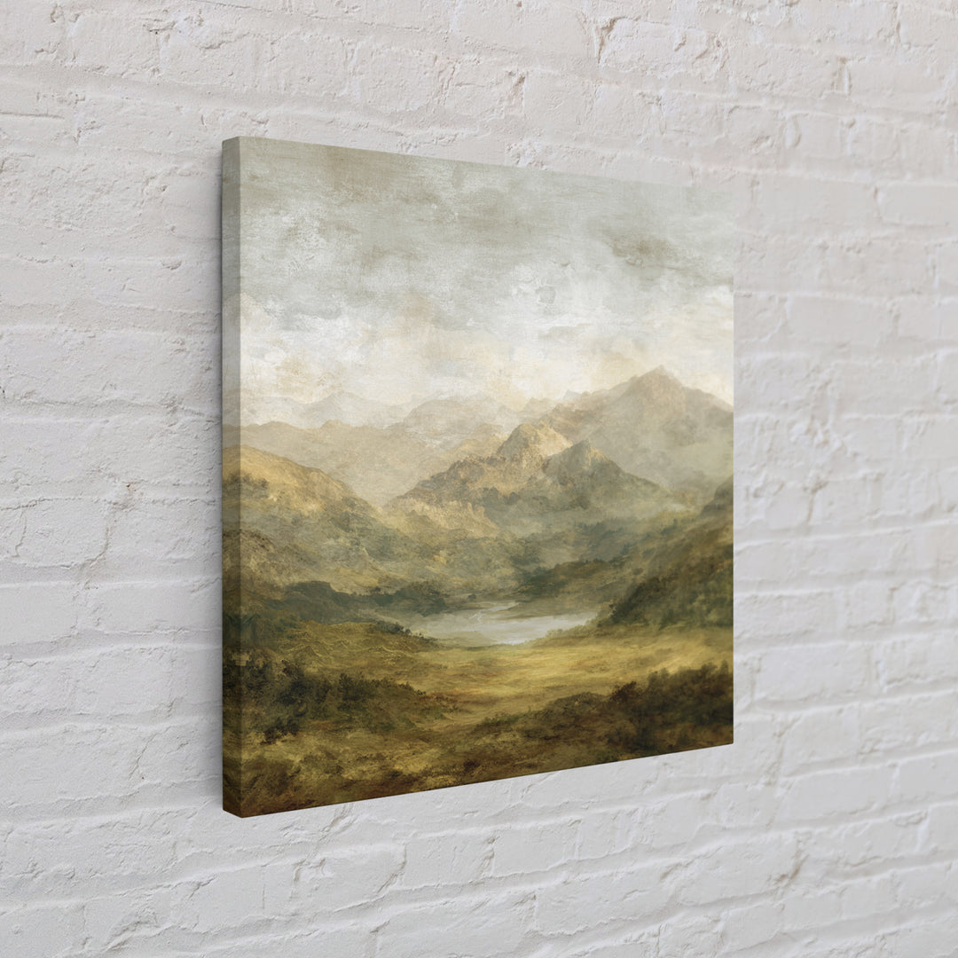 Classic Mountain Panorama for Cozy Interiors Canvas Print, Living Room Art, Abstract Art, Living Room Decor, Living, Boho Decor, LIR-1x1-16