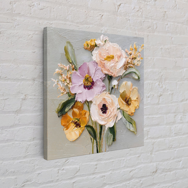 Botanical Vase Painting Framed Canvas Print, Living Room Art, Living Room Decor, Oil Painting, Living, Statement Artwork, LIR-1x1-2
