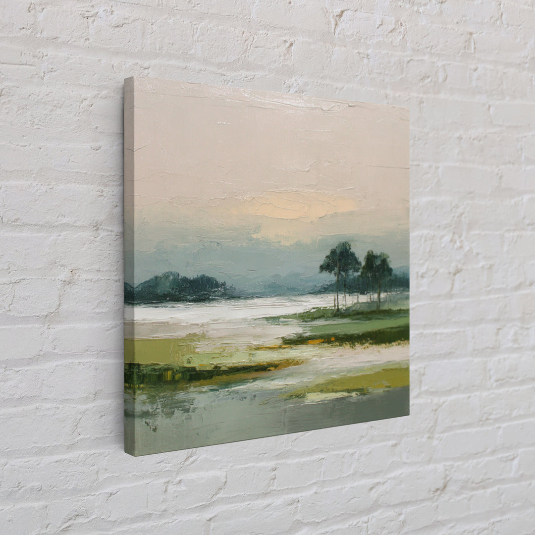 Modern Landscape with Expansive Calm Sky Canvas Print, Living Room Art, Oil Painting, Living Room Decor, Fine Art, Living, LIR-1x1-3