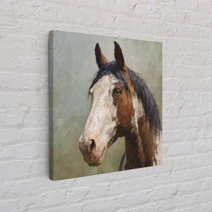 Contemporary Horse Portrait Framed Canvas Print, Living Room Art, 3 Piece Wall Art, Living Room Decor, Fine Art, Living, LIR-1x1-34