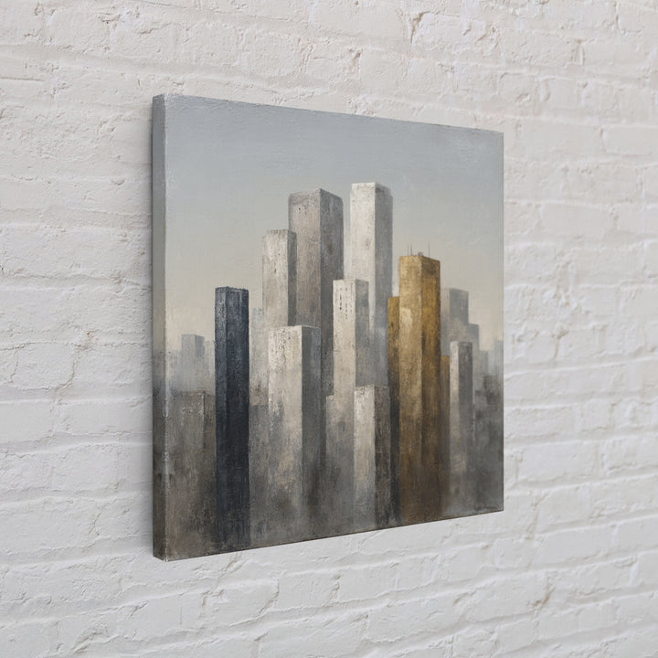 Modern City Skyline Framed Canvas Print, Living Room Art, Modern Wall Art, Living Room Decor, Fine Art, Living, LIR-1x1-46