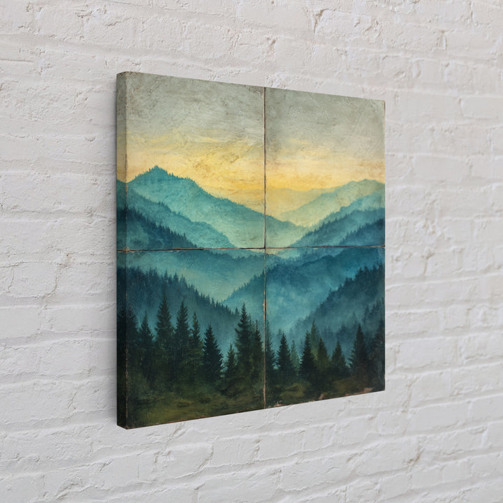 Classic Mountain Panorama for Cozy Interiors Framed Canvas Print, Living Room Art, New Home Gift, Living Room Decor, Living, LIR-1x1-64