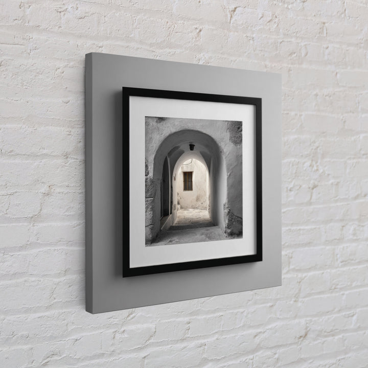Black and White Architectural Arch Composition Framed Canvas Print, Living Room Art, Boho Decor, Living Room Decor, LIR-1x1-79