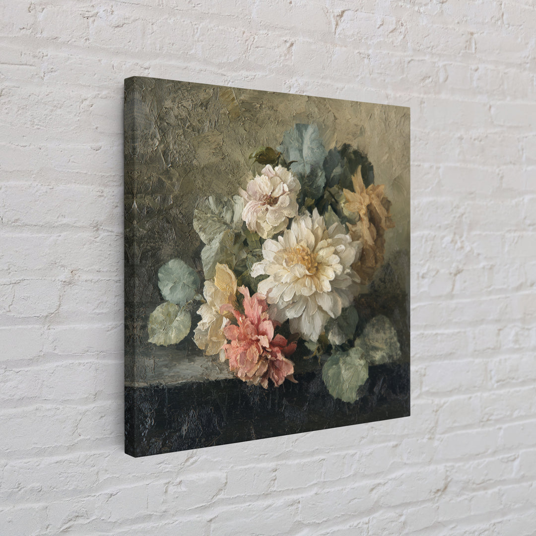 Large Floral Still Life Canvas Print, Living Room Art, Wall Decor, Living Room Decor, Oil Painting, Living, Abstract Art, LIR-1x1-81