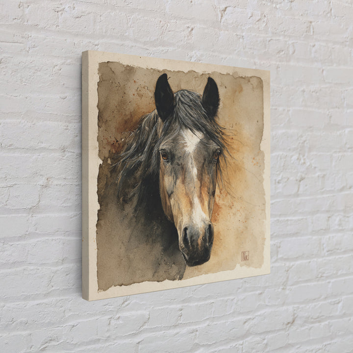 Contemporary Horse Portrait Canvas Print, Living Room Art, Boho Decor, Living Room Decor, Fine Art, Living, Digital Prints, LIR-1x1-82