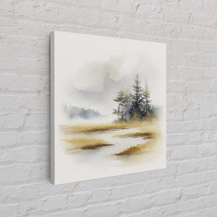Minimal Scandinavian Forest Canvas Print, Living Room Art, Minimalist Decor, Living Room Decor, Oil Painting, Living, LIR-1x1-85