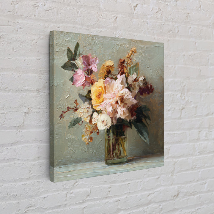 Large Floral Still Life Canvas Print, Living Room Art, Statement Artwork, Living Room Decor, Fine Art, Living, Painting, LIR-1x1-9