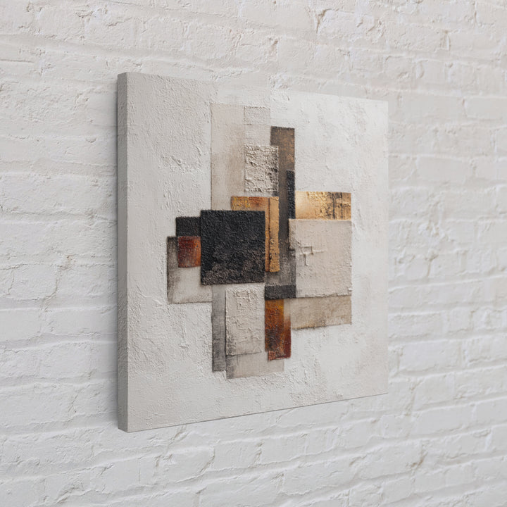 Monochrome Stone Texture Abstraction Framed Canvas Print, Living Room Art, Wall Art, Living Room Decor, Abstract Art, Living, LIR-1x1-93