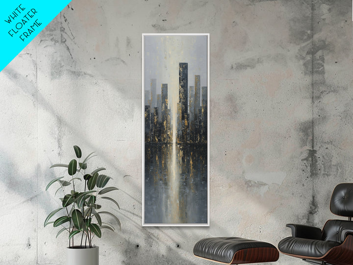 Modern City Skyline Framed Canvas Print, Living Room Art, 3 Piece Wall Art, Living Room Decor, Abstract Art, Living, LIR-1x3-34