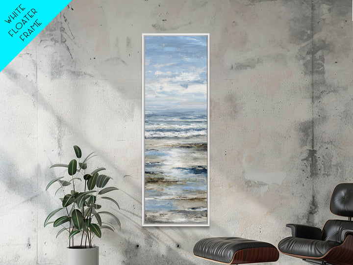 Moody Seascape for Dramatic Focal Point Canvas Print, Living Room Art, Neutral Decor, Living Room Decor, Fine Art, Living, LIR-1x3-42