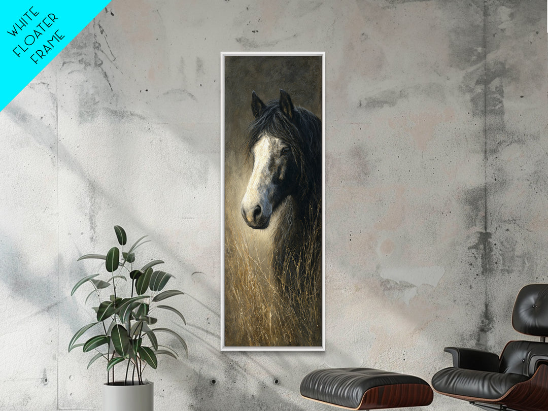 Contemporary Horse Portrait Framed Canvas Print, Living Room Art, Modern Decor, Living Room Decor, Fine Art, Living, Wall Decor, LIR-1x3-46