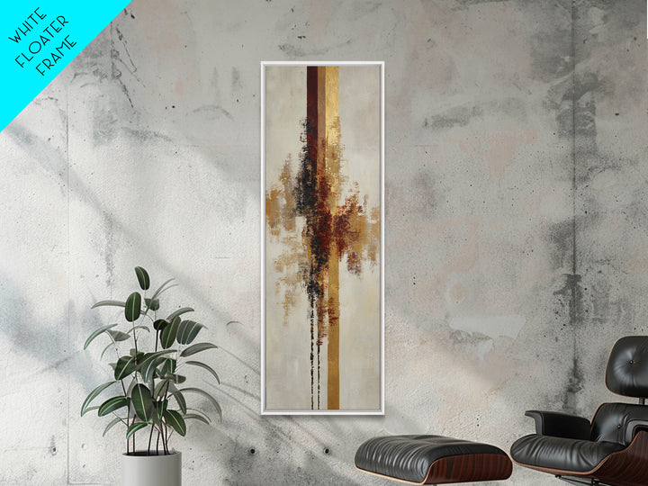 Gold Accented Abstract Brushwork Framed Canvas Print, Living Room Art, Fine Art Print, Living Room Decor, Abstract Art, Living, LIR-1x3-50