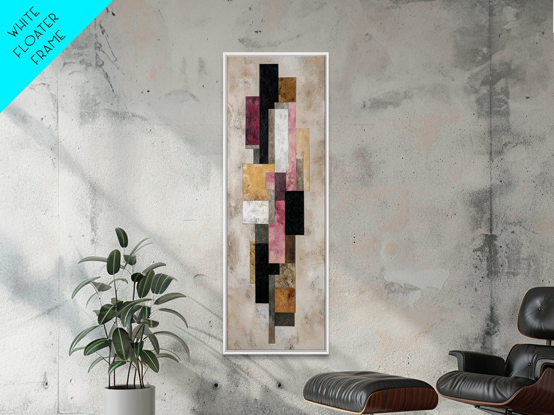 Mid Century Geometric Artwork Canvas Print, Living Room Art, Pet Portraits, Living Room Decor, Abstract Art, Living, LIR-1x3-68