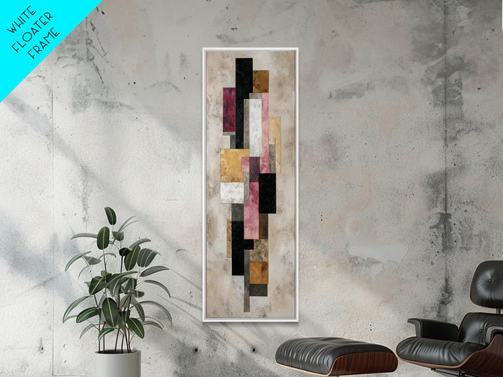 Mid Century Geometric Artwork Canvas Print, Living Room Art, Pet Portraits, Living Room Decor, Abstract Art, Living, LIR-1x3-68
