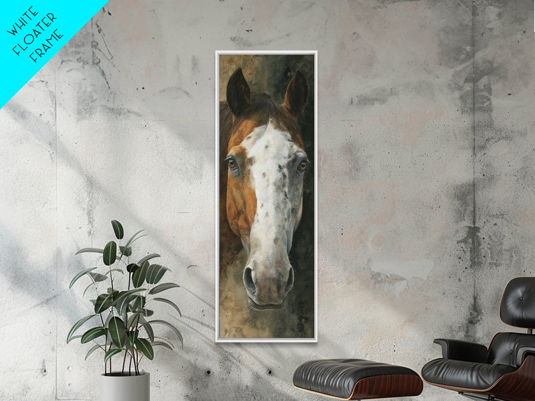 Contemporary Horse Portrait Framed Canvas Print, Living Room Art, Modern Decor, Living Room Decor, Fine Art, Living, Wall Decor, LIR-1x3-70