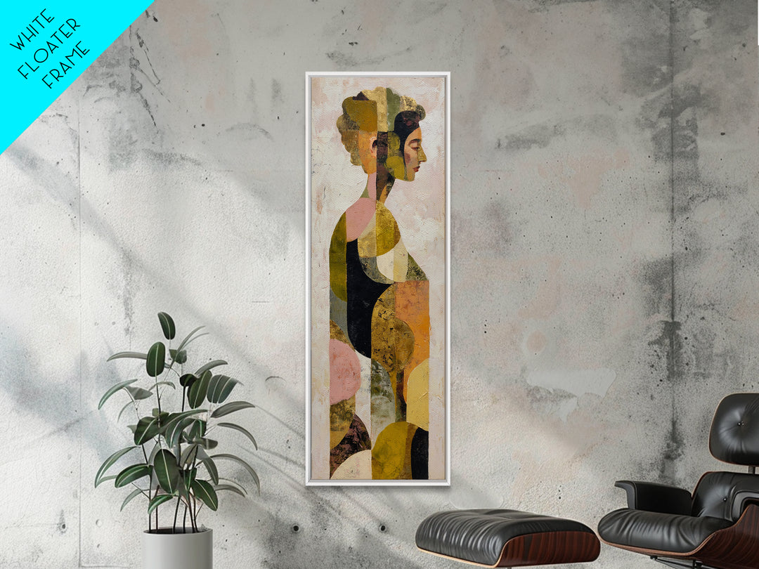 Gold Accented Abstract Brushwork Framed Canvas Print, Living Room Art, Fine Art Print, Living Room Decor, Abstract Art, Living, LIR-1x3-74
