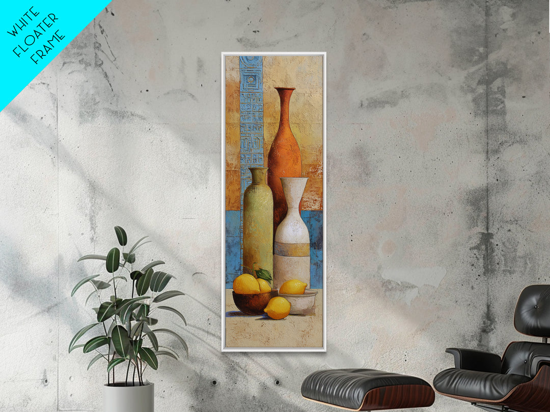 Warm Mediterranean Lemon Still Life Canvas Print, Living Room Art, Statement Artwork, Living Room Decor, Fine Art, Living, LIR-1x3-78