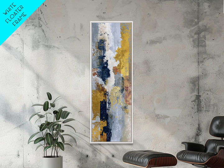 Gold Accented Abstract Brushwork Canvas Print, Living Room Art, Textured Painting, Living Room Decor, Abstract Art, Living, LIR-1x3-98
