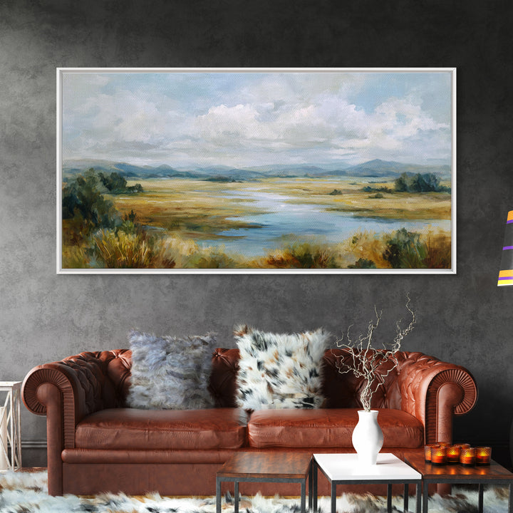Quiet Meadow Landscape Framed Canvas Print, Living Room Art, Living Room Wall Art, Living Room Decor, Fine Art, Living, LIR-2x1-19