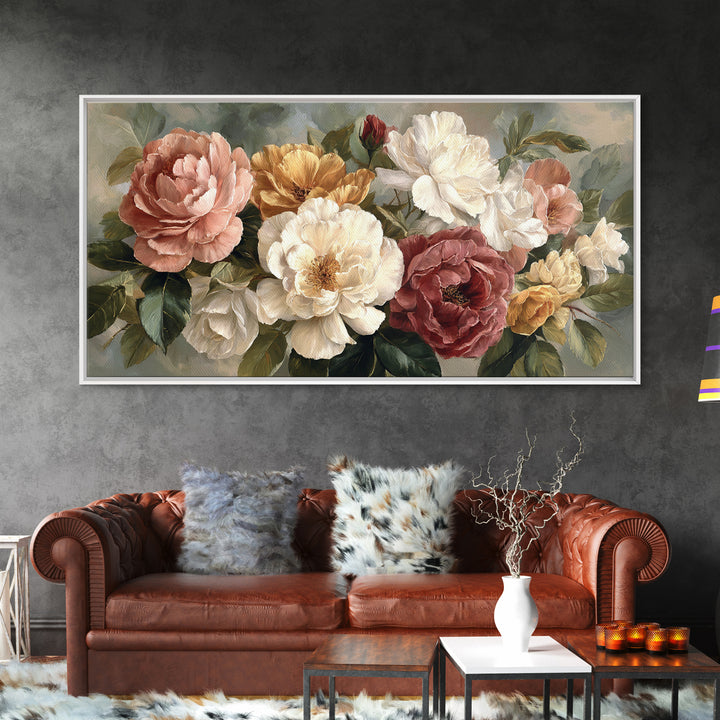 Botanical Vase Painting Canvas Print, Living Room Art, Textured Painting, Living Room Decor, Fine Art, Living, LIR-2x1-22
