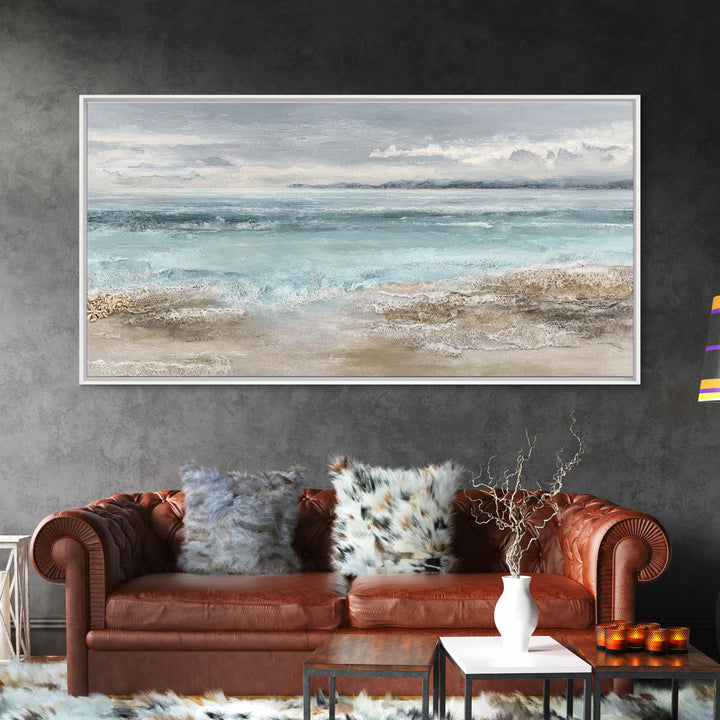 Moody Seascape for Dramatic Focal Point Canvas Print, Living Room Art, Living Room Decor, Abstract Art, Living, LIR-2x1-26