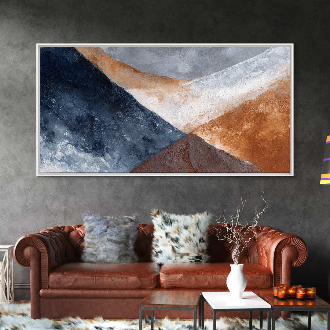 Monochrome Stone Texture Abstraction Canvas Print, Living Room Art, Art Print, Living Room Decor, Abstract Art, Living, LIR-2x1-41