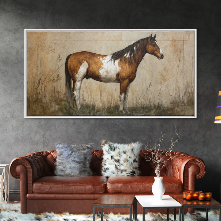 Contemporary Horse Portrait Canvas Print, Living Room Art, Painting, Living Room Decor, Fine Art, Living, Bedroom Decor, LIR-2x1-54