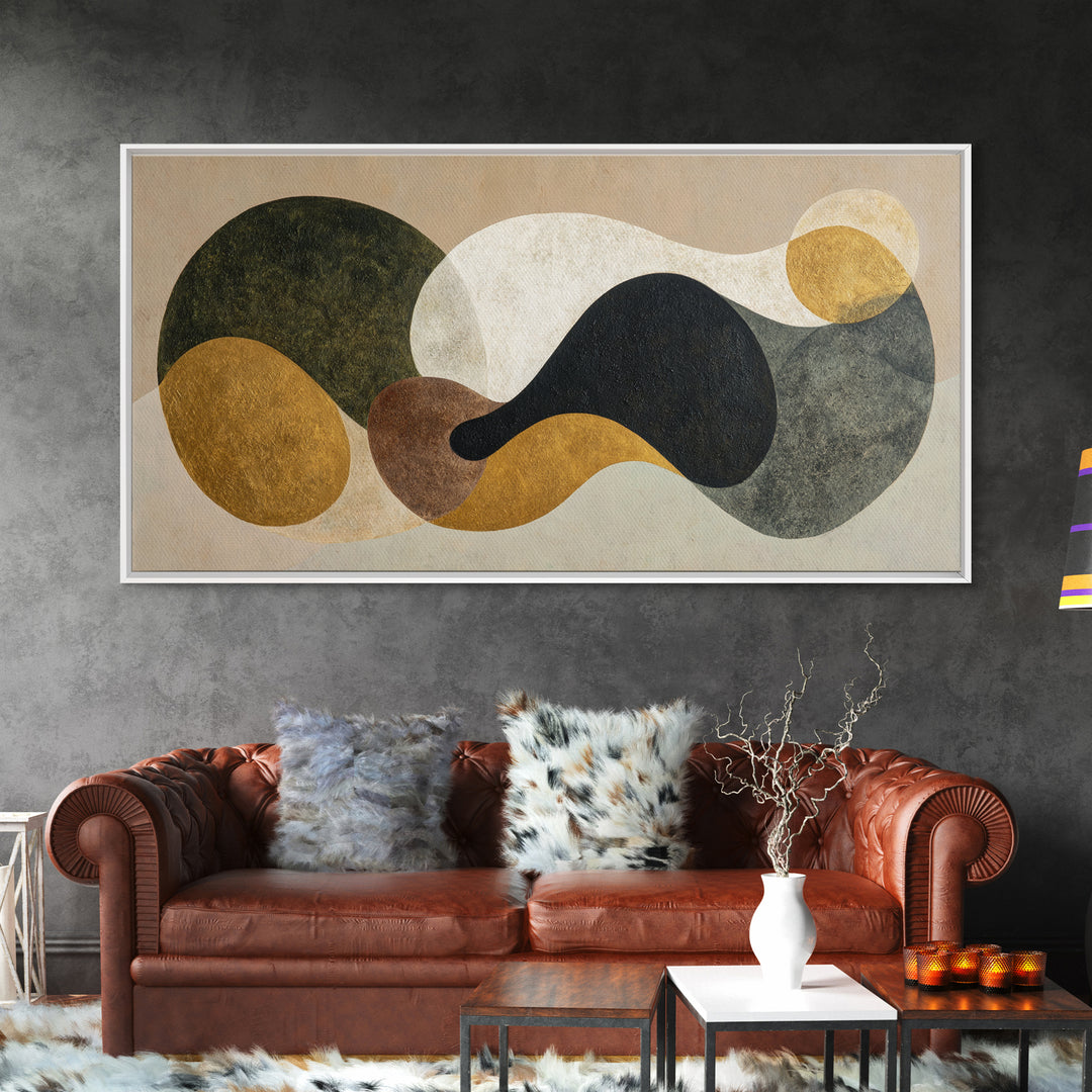 Abstract Organic Shapes Framed Canvas Print, Living Room Art, Abstract Wall Art, Living Room Decor, Abstract Art, Living, LIR-2x1-59